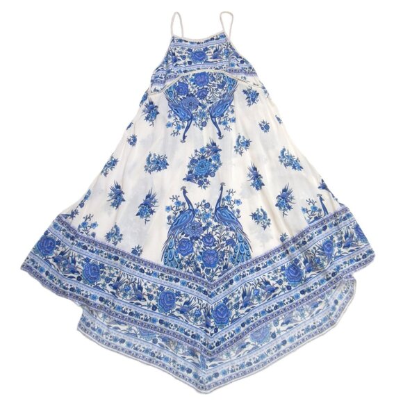 NWT SPELL Hotel Paradiso Strappy Maxi in Bluebird Print A-line Tank Dress S - Picture 4 of 9